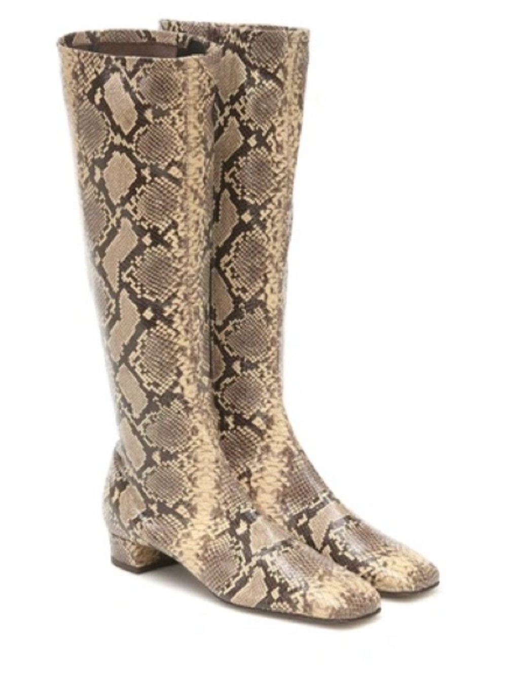 ISO BY FAR Snakeskin Tall Edie Leather Boot
